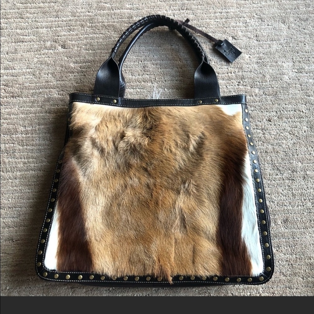NWT Real Calf Fur and Suede Handbag